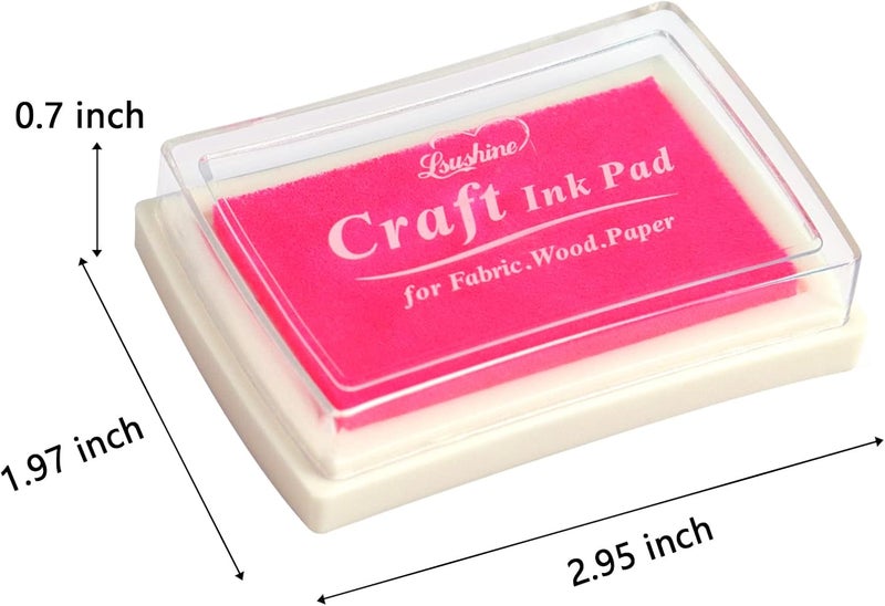 Lsushine Craft Ink Pad for Rubber Stamps, Paper, Wooden, Fabric, Scrapbooking, Non-Toxic Finger Ink Pads for Kids (Pink) - Image 2